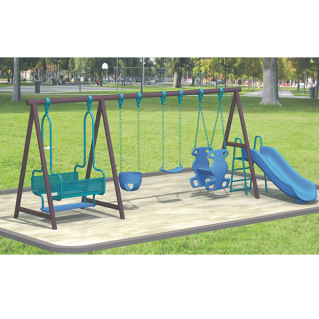 Best commercial outdoor theme park kids swing set garden metal swings for adults