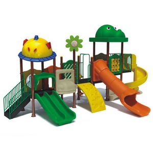 Outdoor play ground house with swing playing disabled children gymnastic equipment