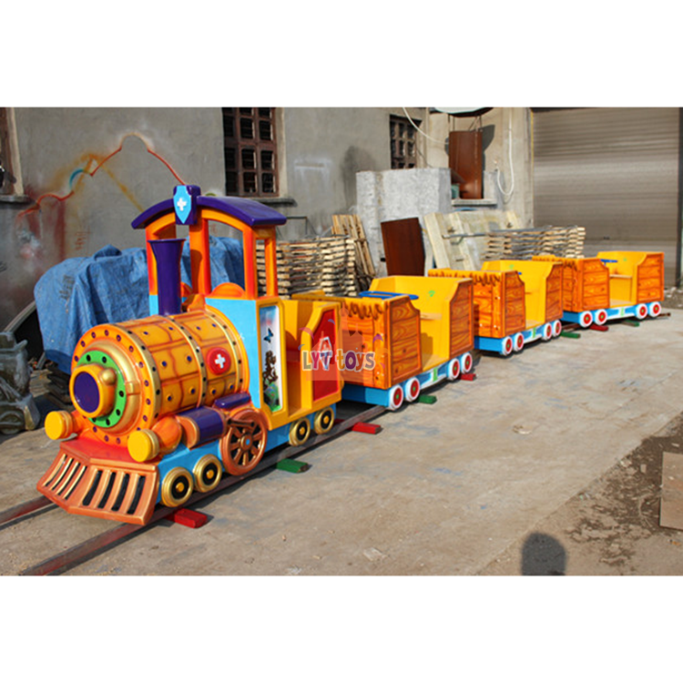 Cartoon Animal Theme Outdoor Track 12V Ride On Train Outdoors Electric Train For Kids