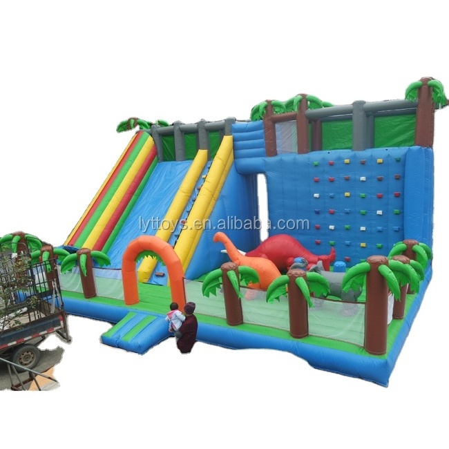 Jungle theme giant inflatable castle slide for sale