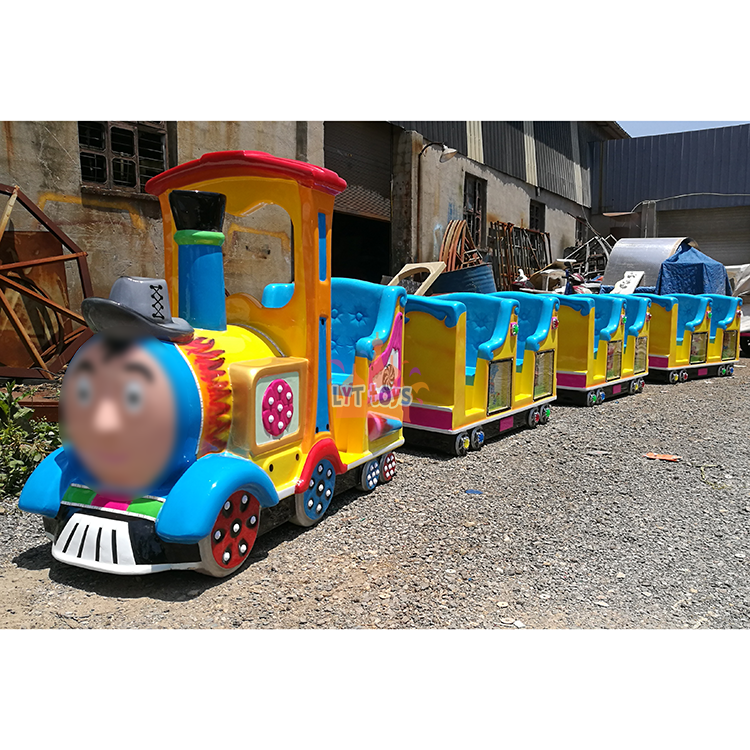 Cartoon Animal Theme Outdoor Track 12V Ride On Train Outdoors Electric Train For Kids