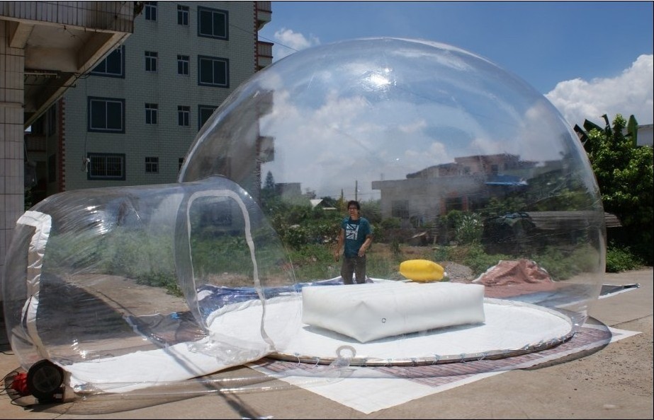 Inflatable transparent bubble tent camping tent with furniture for sale