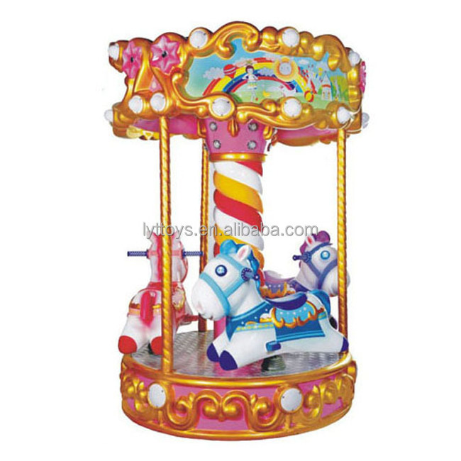 Manufacture amusement play games kids soft play carousel rides mini merry go round for sale