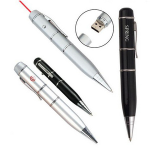 Pen shape usb flash drive 4GB 8GB metal pointer pendrive with laser light