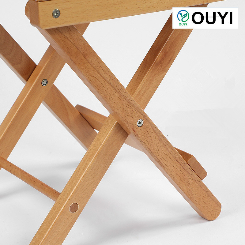 Wholesale Portable Stool Bath Seat Folding Square Bamboo Stool Bench