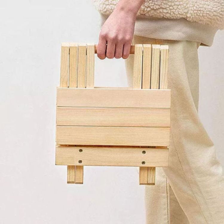 Wooden Folding  Leg Shaving And Foot Rest Bamboo Step Stool For Shower