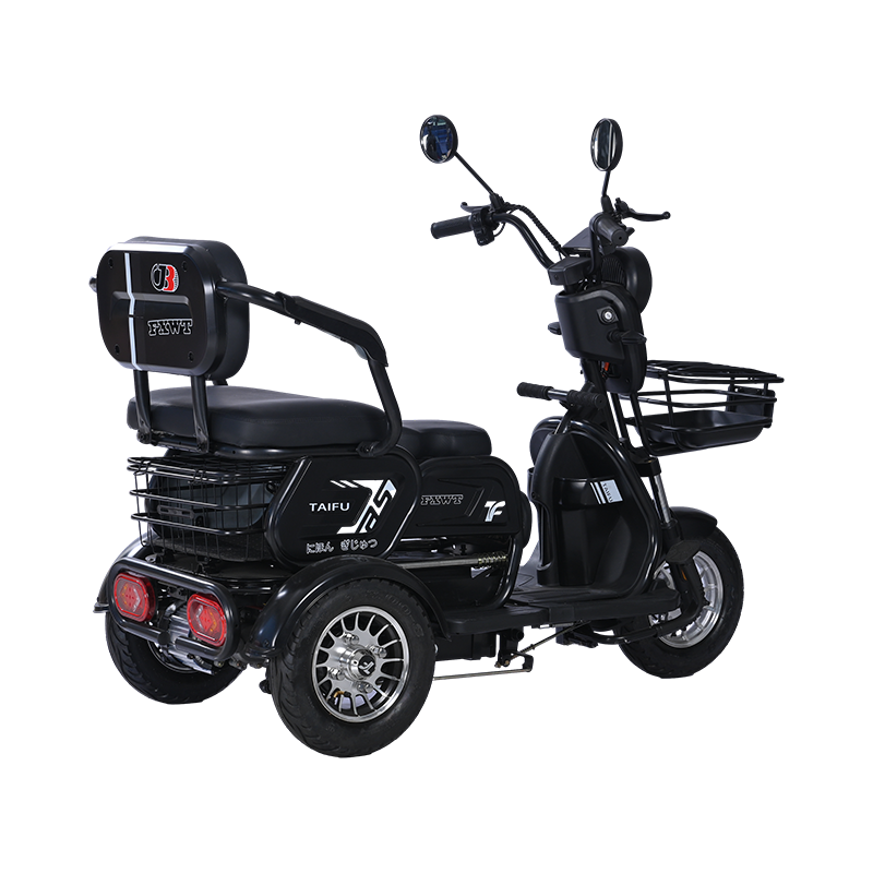 60V Electric Scooter Tricycle Bicycle Lithium Ion Batteries Pedicab High Carbon Steel Frame