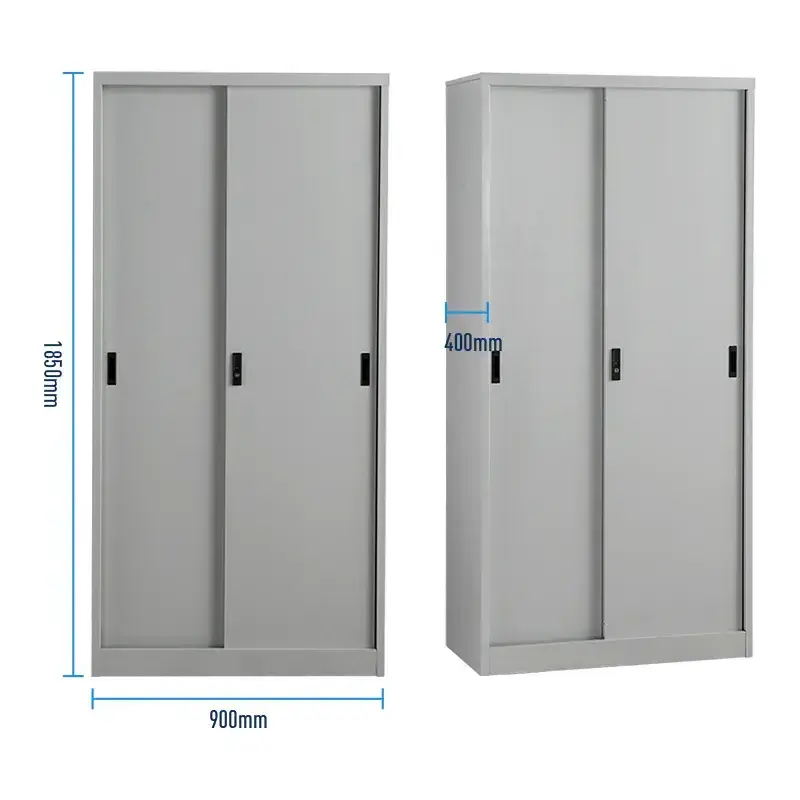 Storage Cupboard Knock Down Office Furniture 2 Sliding Door Cold-rolled Steel Filing Cabinets