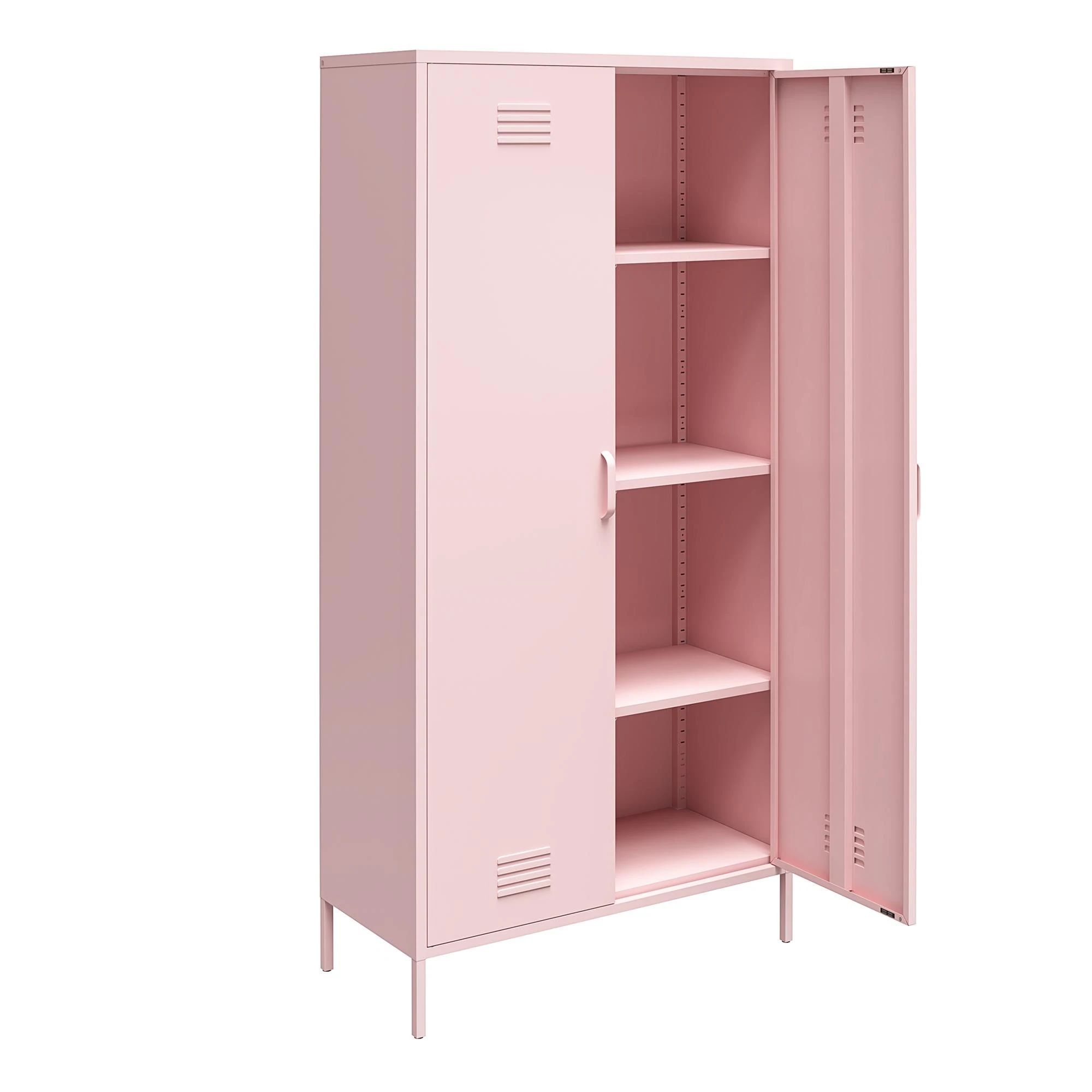 Hot selling metal cabinet 2 door new design furniture storage modern armoire steel bedroom wardrobes