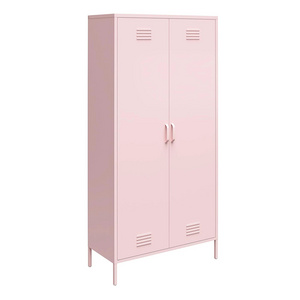 Hot selling metal cabinet 2 door new design furniture storage modern armoire steel bedroom wardrobes