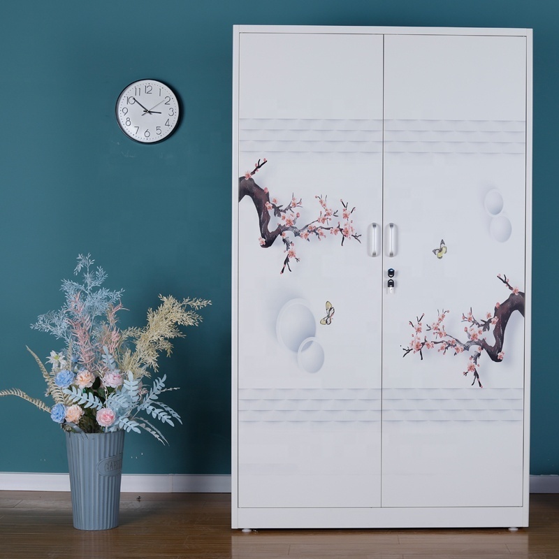 home furniture modern cheap muebles para el hogar 2 Door Swing Door Bedroom Storage Cupboard wardrobe for kids Steel Wardrobe