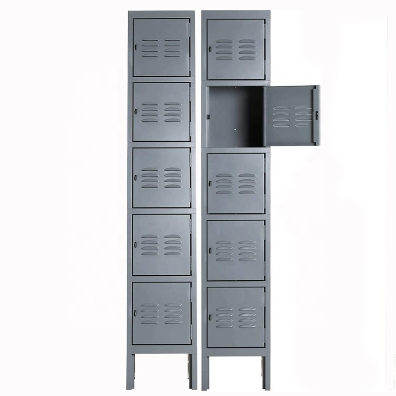 High quality bedroom America style KD structure single 2 door clothes storage cabinet school gym lockers Steel locker