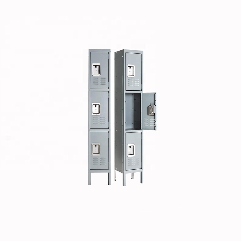 High quality bedroom America style KD structure single 2 door clothes storage cabinet school gym lockers Steel locker