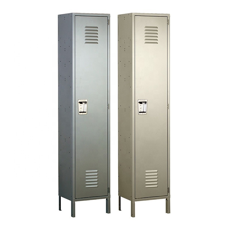 High quality bedroom America style KD structure single 2 door clothes storage cabinet school gym lockers Steel locker