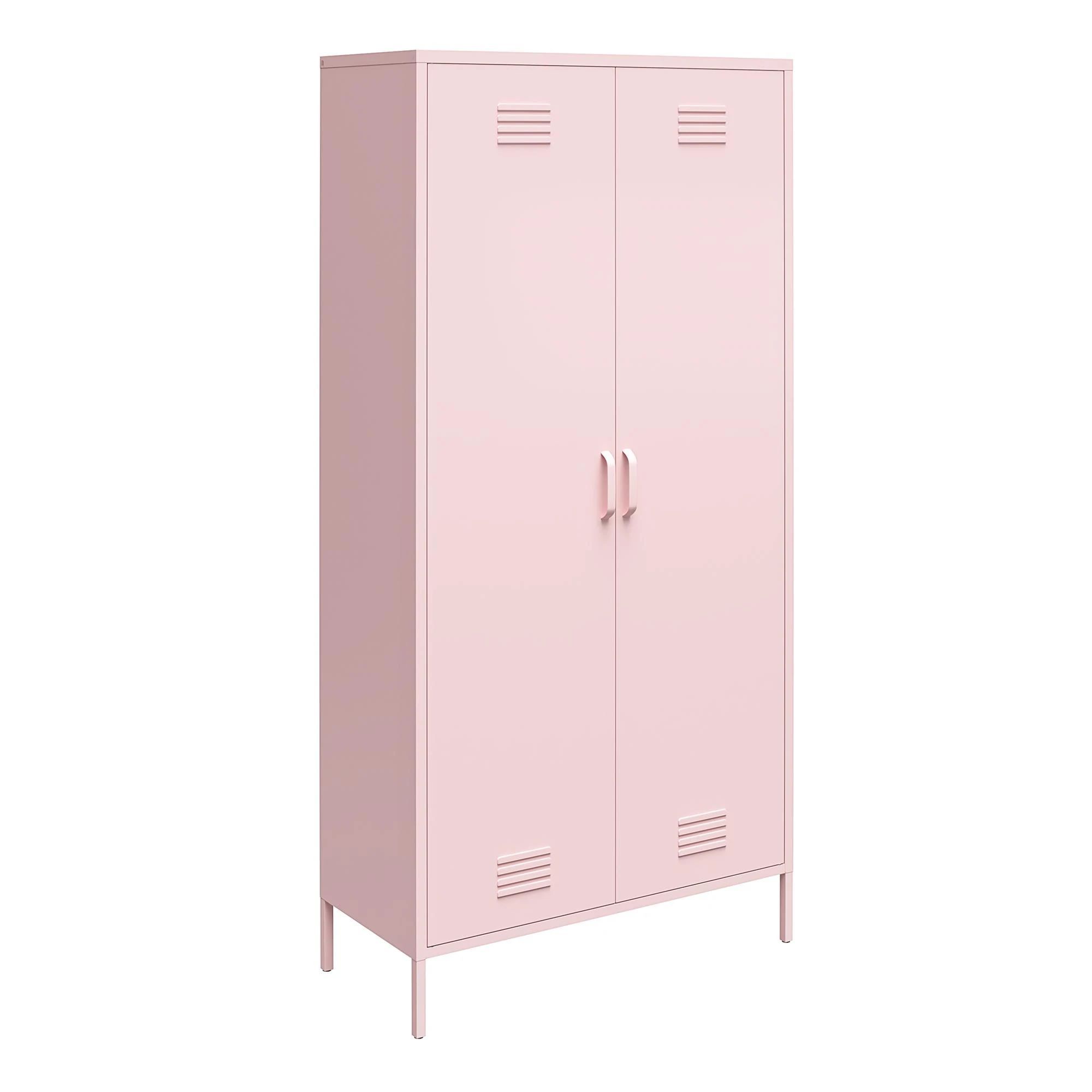 Factory Seller Metal China Pink OEM Steel Item Style Modern Office Storage Closet Frame Cabinet Simple Twinny Locker Wardrobe