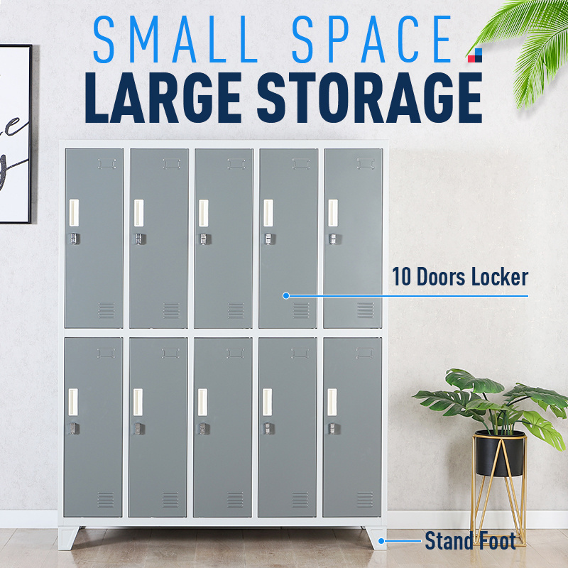 10 Doors Used School Lockers Smart Cabinet metal Locker Gym Storage Changing Room Cabinet Steel Locker