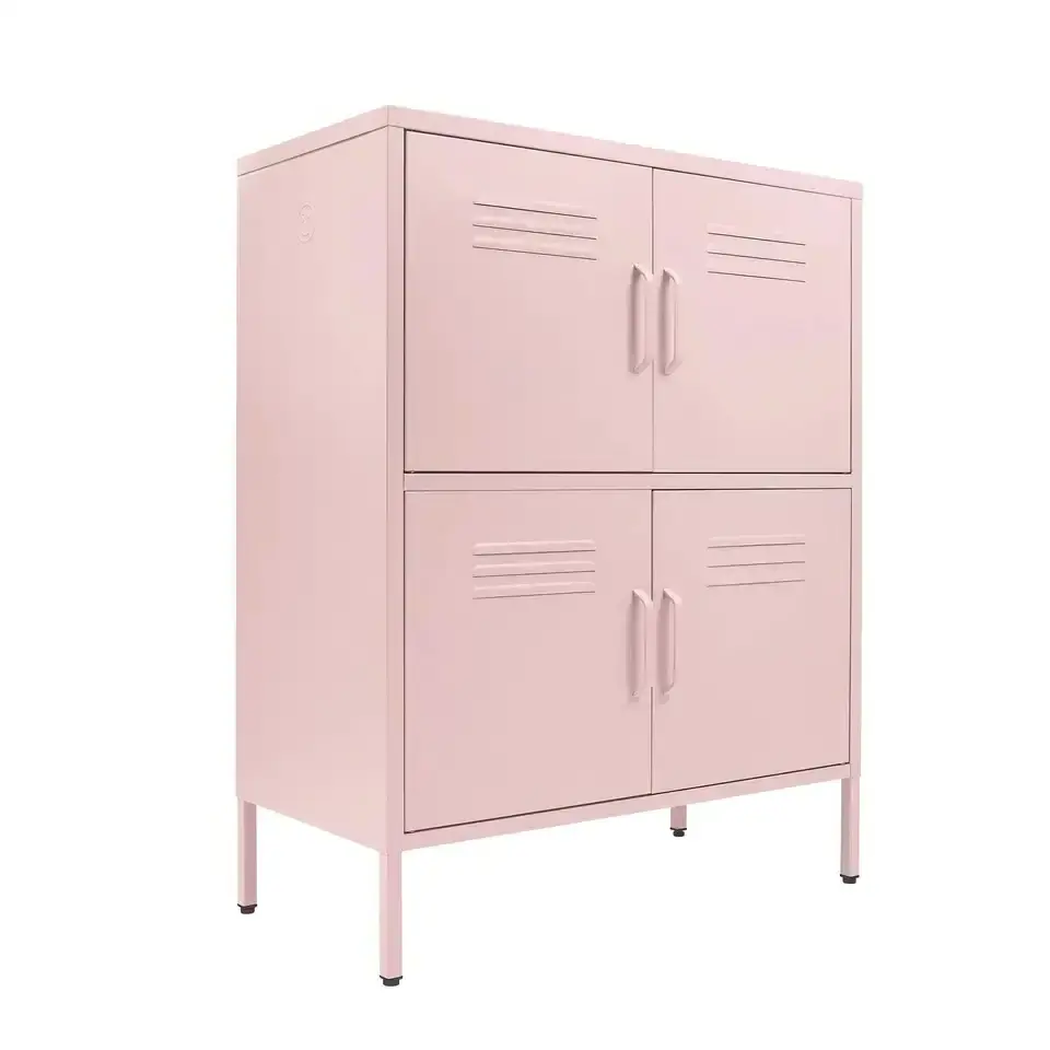 2023 Hot Sale Modern Design Metal Colorful Cabinet Fashion Small Side Steel Home Furniture Small Metal Vertical Storage Cabinet