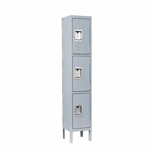 School Gym Home Office Garage Metal Locker with 3 Doors Tall Steel Storage Lockers for Employees 3 Tier Locker Storage Cabinets