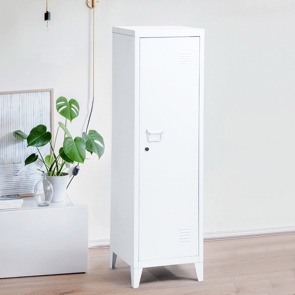 Modern Appearance Office Home Corner Locker Storage Tall Single Door Metal Lockers Steel Stand Specific Living Kids Room Cabinet