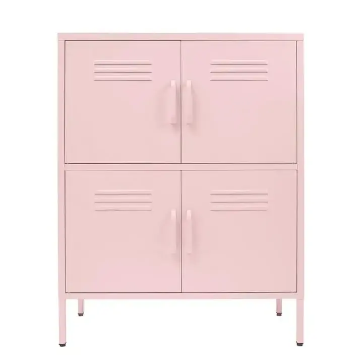 2023 Hot Sale Modern Design Metal Colorful Cabinet Fashion Small Side Steel Home Furniture Small Metal Vertical Storage Cabinet