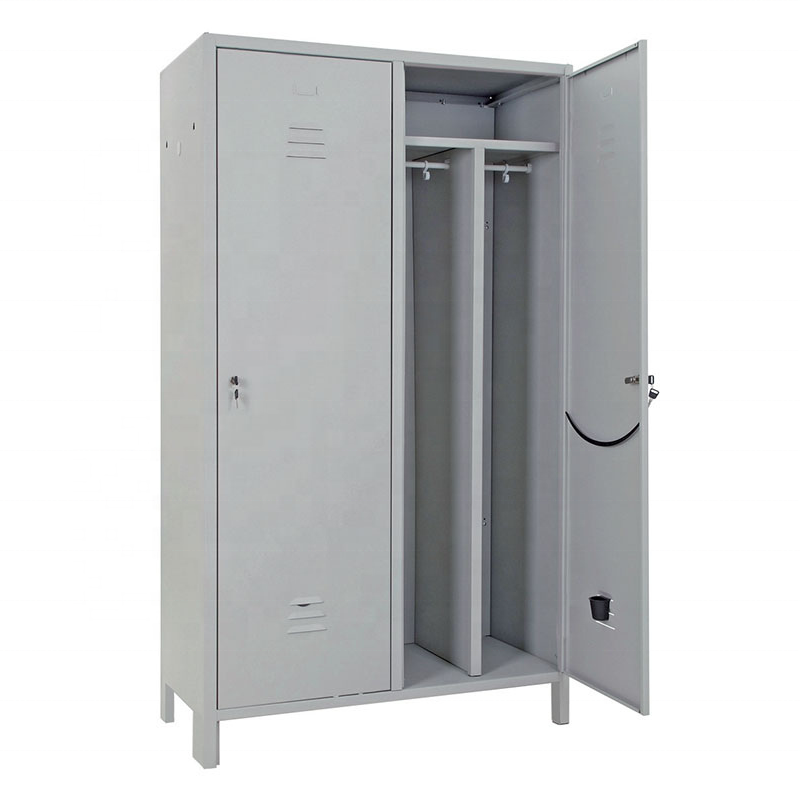 New Metal Yellow Gym OEM Customized Steel Clothing Industrial Dirty/Clean Slim 2 Places 2 Doors Shoes Partition Modular Lockers