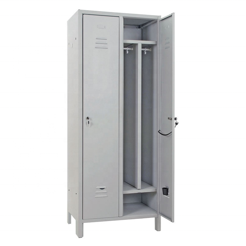 New Metal Yellow Gym OEM Customized Steel Clothing Industrial Dirty/Clean Slim 2 Places 2 Doors Shoes Partition Modular Lockers