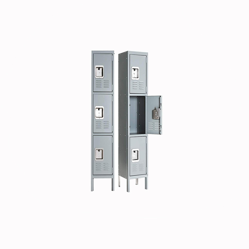 School Gym Home Office Garage Metal Locker with 3 Doors Tall Steel Storage Lockers for Employees 3 Tier Locker Storage Cabinets