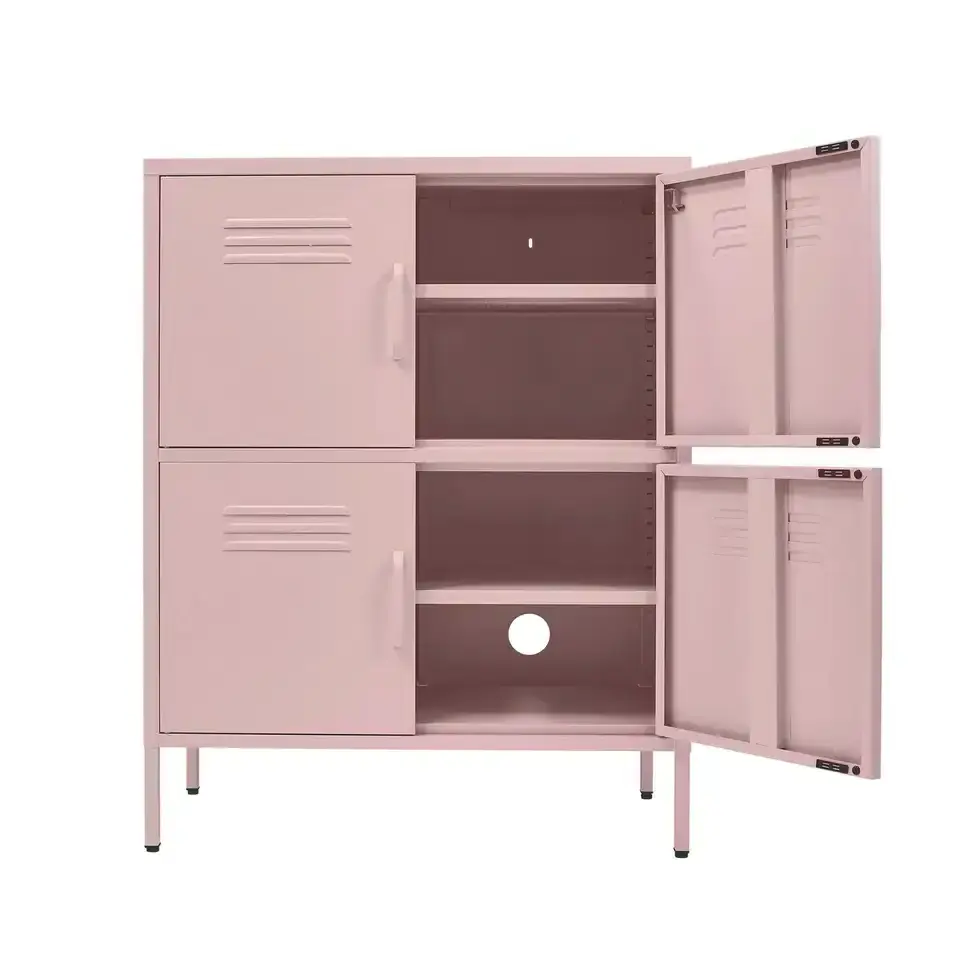 2023 Hot Sale Modern Design Metal Colorful Cabinet Fashion Small Side Steel Home Furniture Small Metal Vertical Storage Cabinet