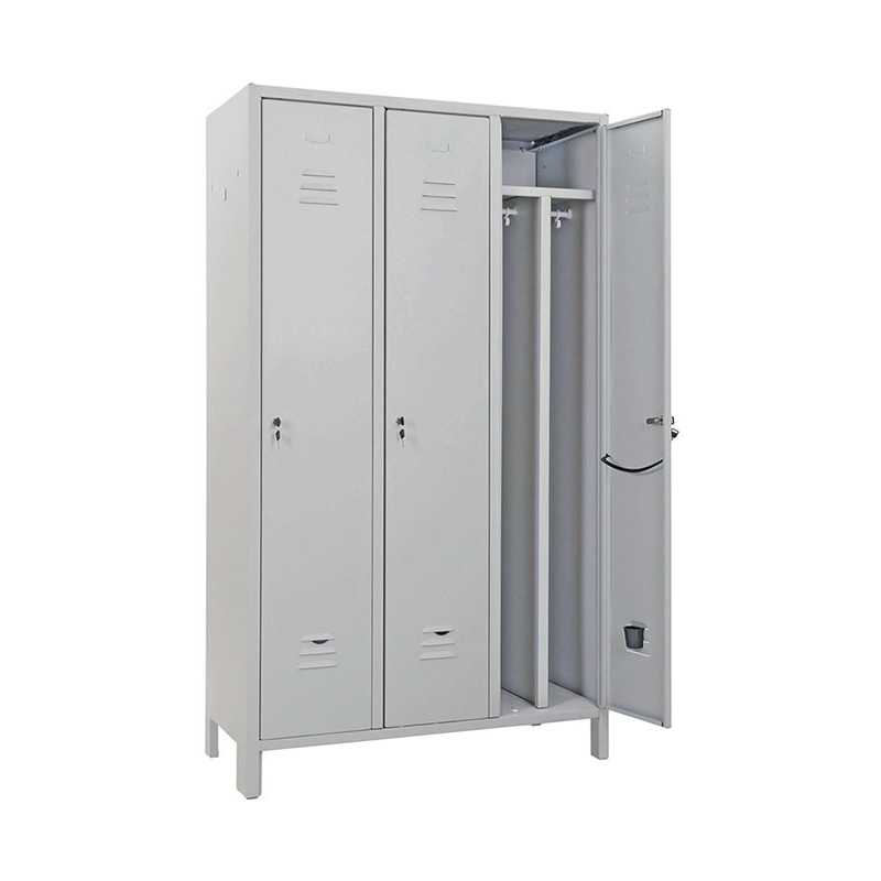 Steel Dirty/Clean Slim 3 Places 3 Doors Gym Industrial Changing Locker Hospitals Hygiene Change Clothes Storage Locker Cabinet