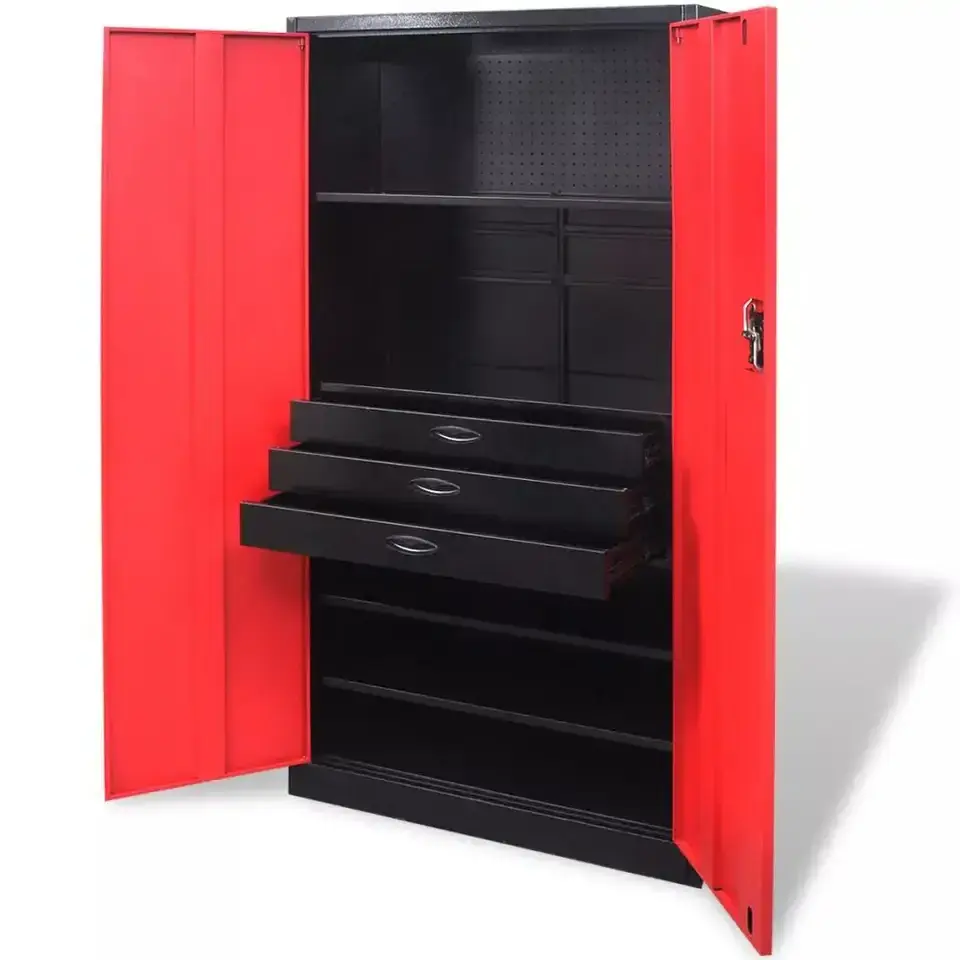 Hot Product Swing Door Steel Tool Cabinet Adjustable Shelf Steel Tool Storage Drawers Cabinet Multipurpose Workshop Tool Cabinet