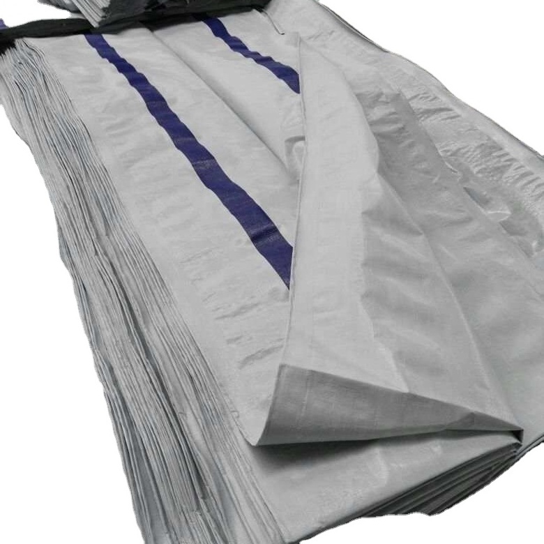 Million PE striped tarpaulin silver tarp with black reinforcement strip rip resistant with truck cargo coverage