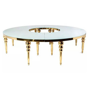 Top Quality Shiny Luxury Golden Serpentine Wedding Event Table