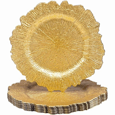 13 Round Gold Reef Charger Plates For Dinner Weddings Gold Charger Plate Plastic Reef Elegant Charger Plates