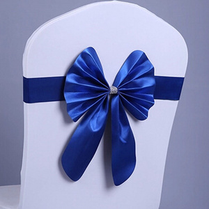 Elastic wholesale cheap royal blue wedding chair sashes