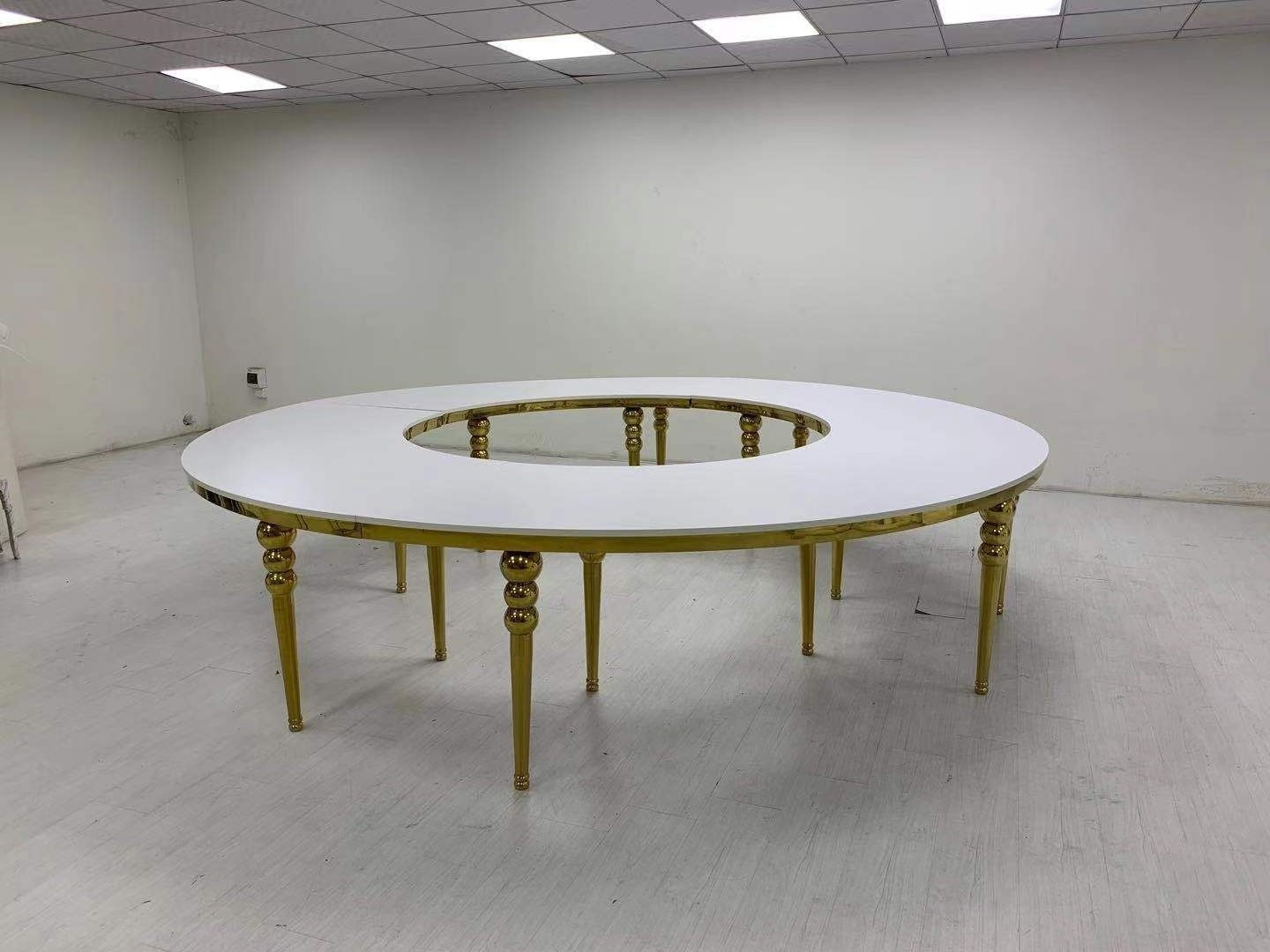 Top Quality Shiny Luxury Golden Serpentine Wedding Event Table