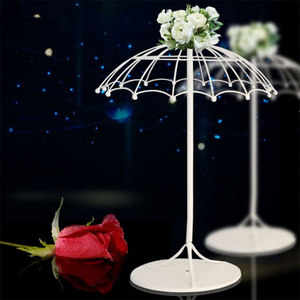 umbrella shape wedding table centerpiece Metal Embossed Flower Candle Holder