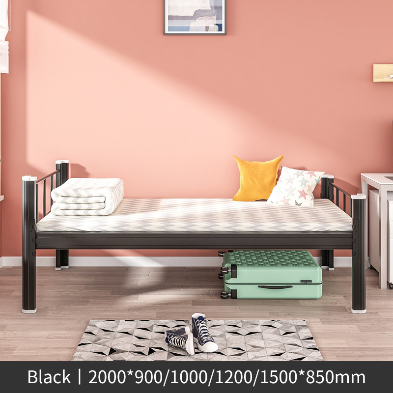 Knock Down Modern Single Metal Bed Frame L Shape Steel Student Bed