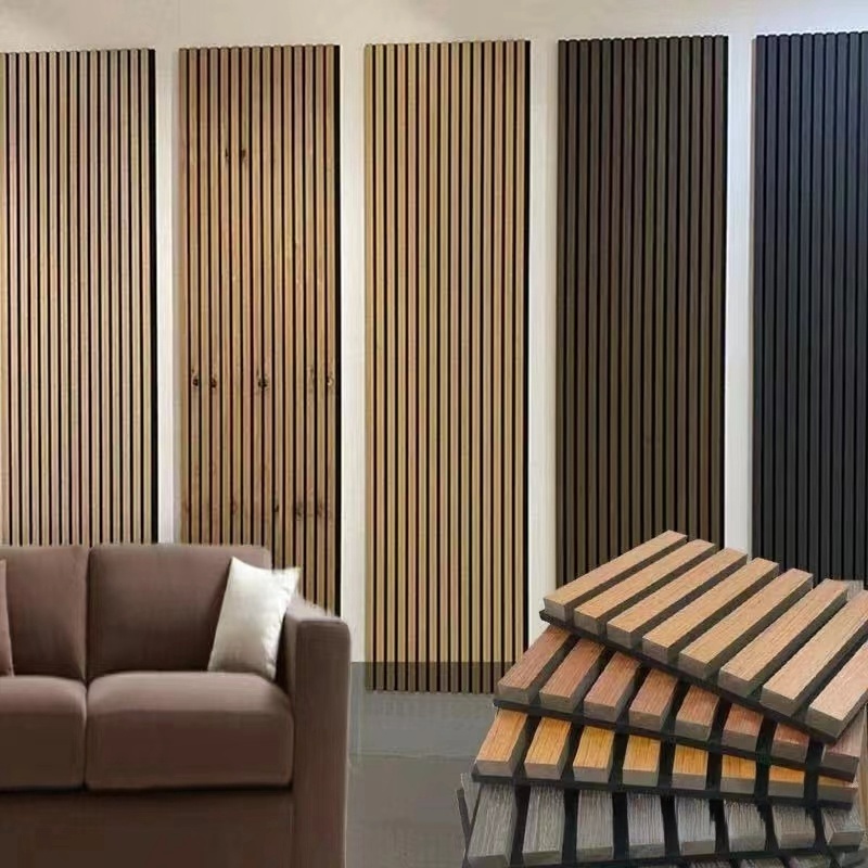 Soundproofing Absorption Coefficient High Akupanel Pet Acousound Acoustic Acoust Wood Veneer Panel Mdf Slat Acoustic Panel