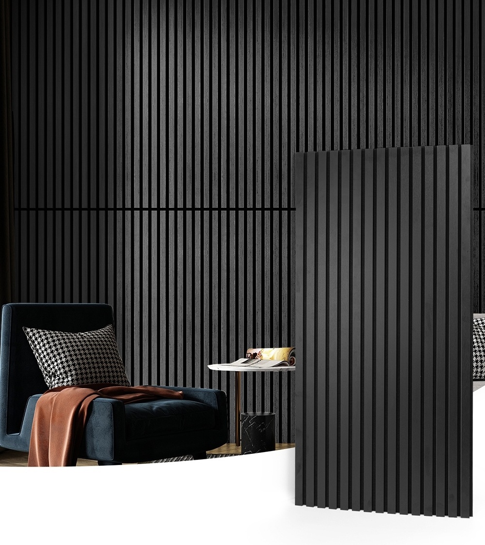 Best Fireproof Waterproof Acoustic Slat Wall Panel Wood Veneer Panel 3d Decorative Slats Acoustic Panels For Interior Wall Deco