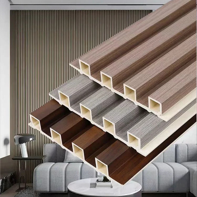 Bamboo Composite Cladding Fluted Slat Wall Board Waterproof Wpc Wall Covering Bedroom/living Room/bathroom Wall Panels