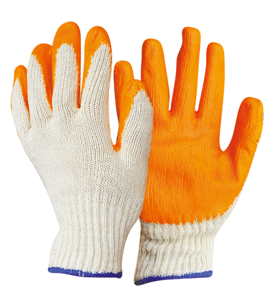 Hot selling 85g rubber coated latex construction hand rubber gloves work latex coated gloves