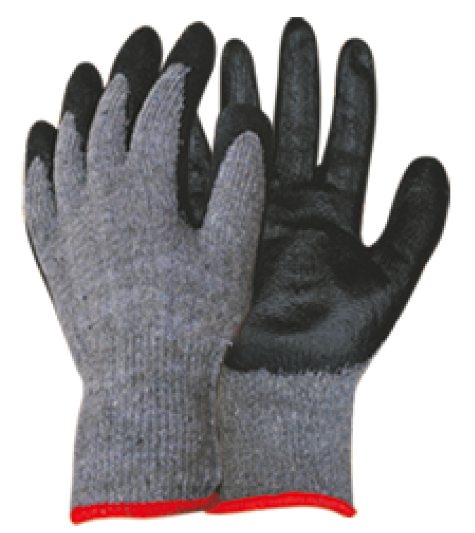 Hot selling 85g rubber coated latex construction hand rubber gloves work latex coated gloves