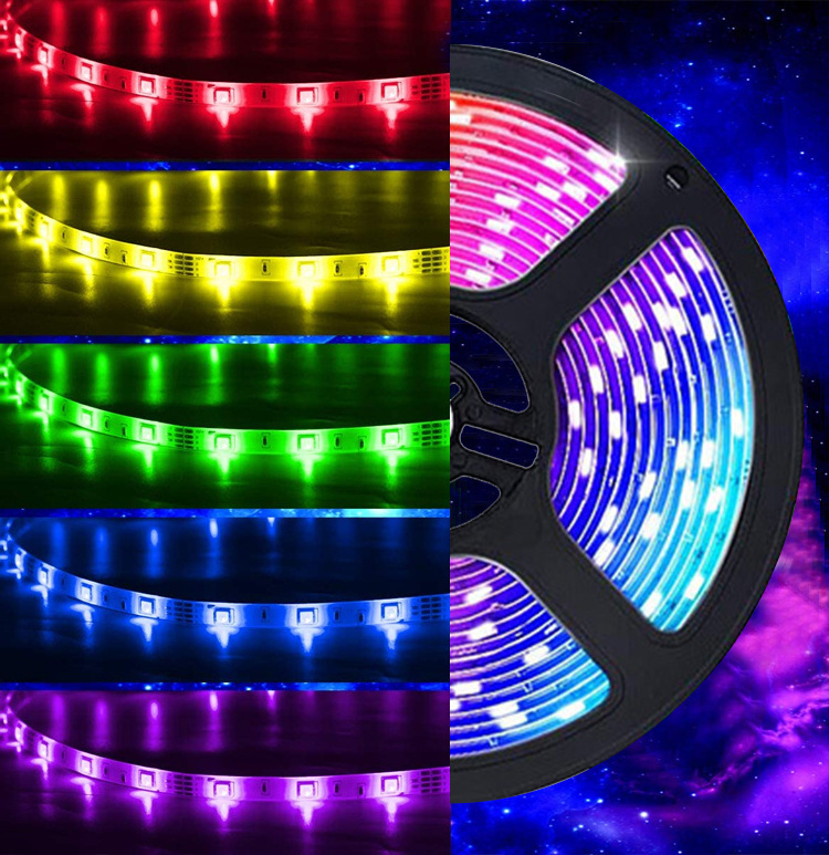 16.4ft 2835 54D Led Strip Lights Smart rgb Sync Color Changing Light App Control and 24keys Remote Led Lights