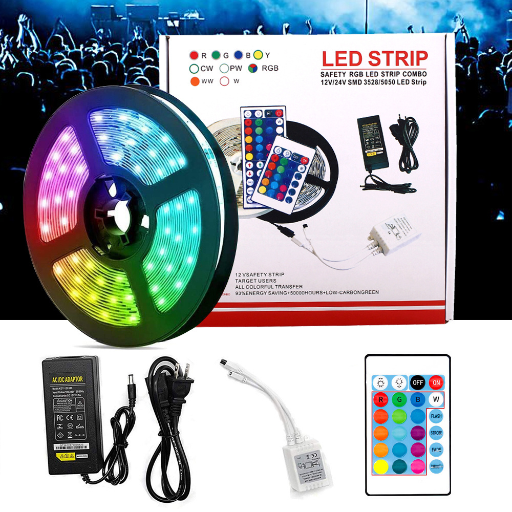 16.4ft 2835 54D Led Strip Lights Smart rgb Sync Color Changing Light App Control and 24keys Remote Led Lights