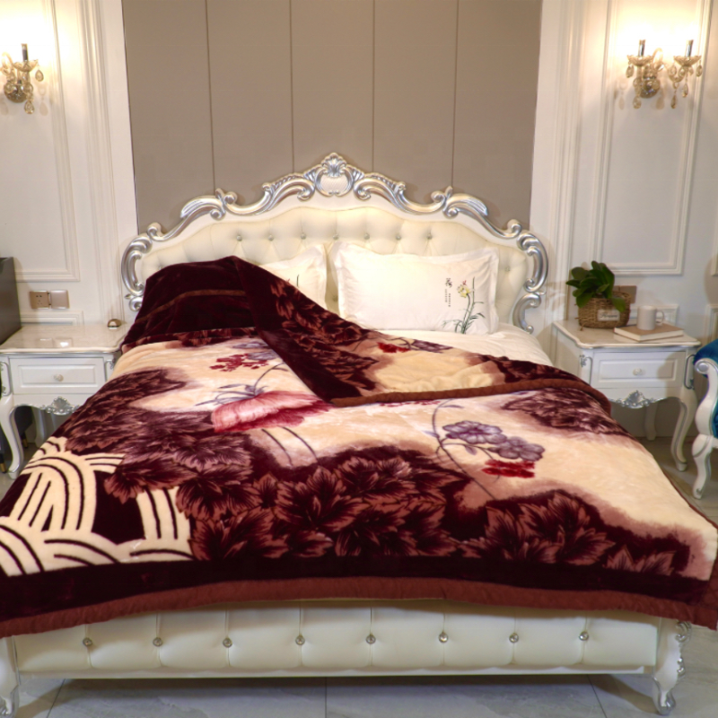 Wholesale manufacturer supplier comforter luxury blanket Printed Sherpa chunky blanket For Winter