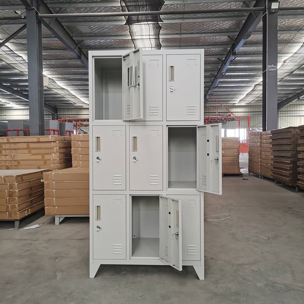 Staff/Employee/Hospital/School Use Storage Wardrobe 9 Door Steel Locker