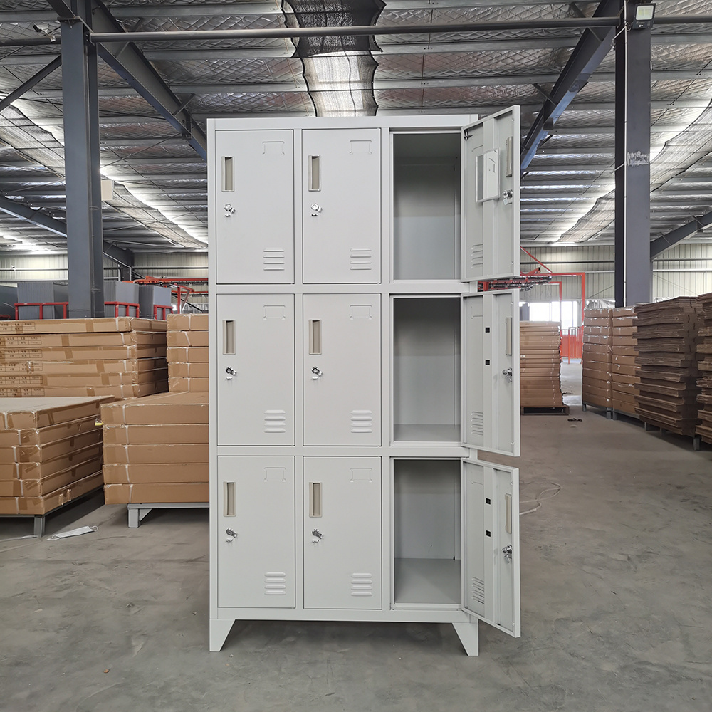 Staff/Employee/Hospital/School Use Storage Wardrobe 9 Door Steel Locker