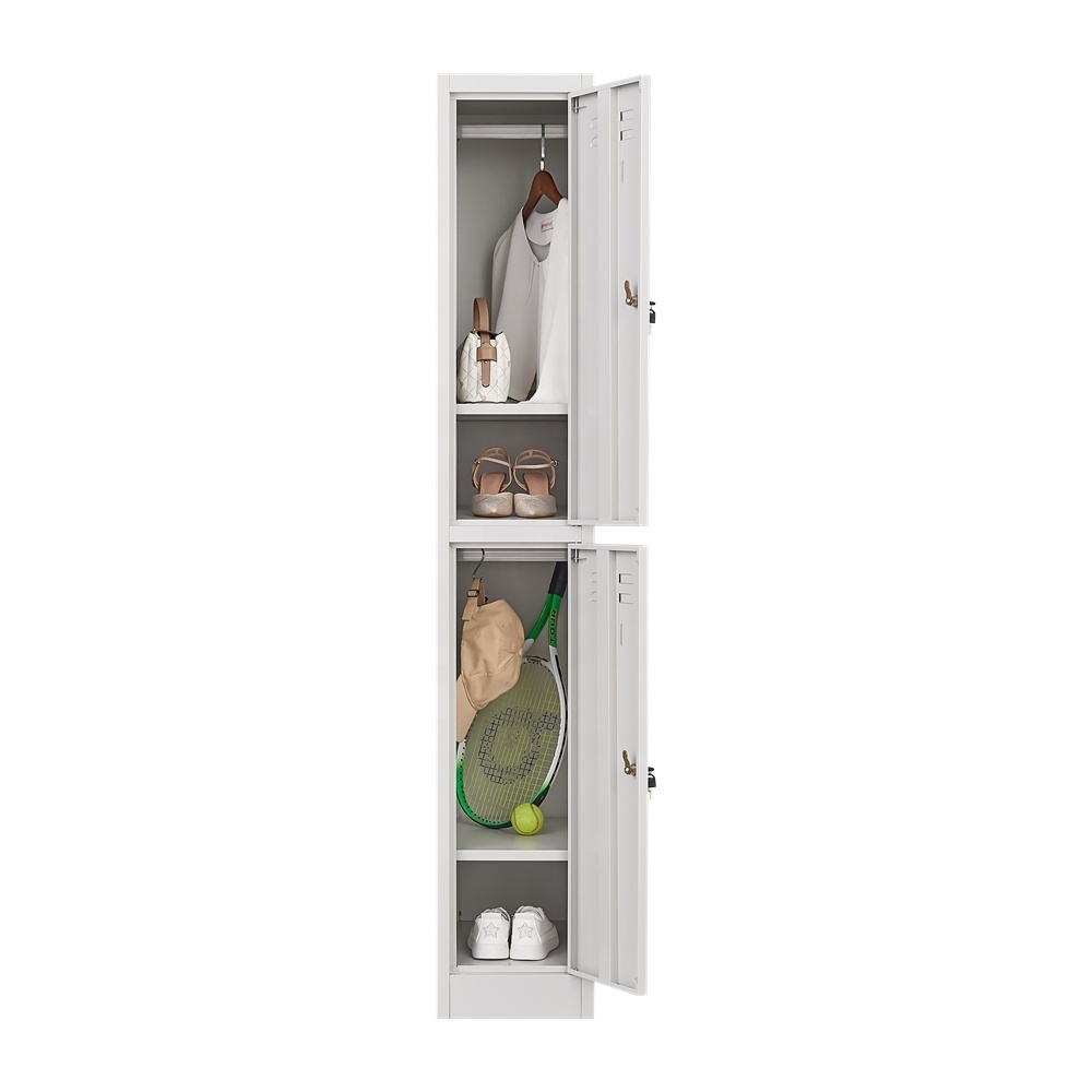 Steel Single Steel Locker Wardrobe 2 Doors Metal Clothing Locker With Key Lock