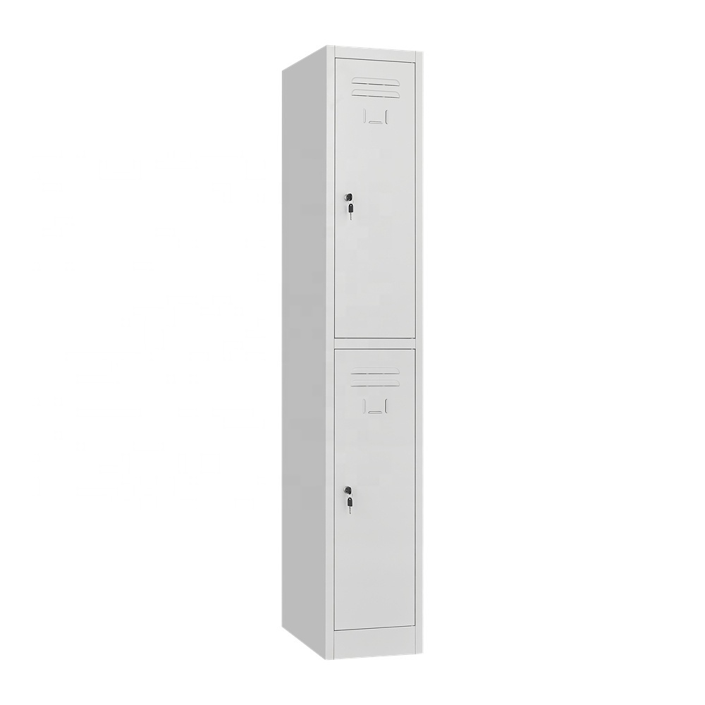 Steel Single Steel Locker Wardrobe 2 Doors Metal Clothing Locker With Key Lock