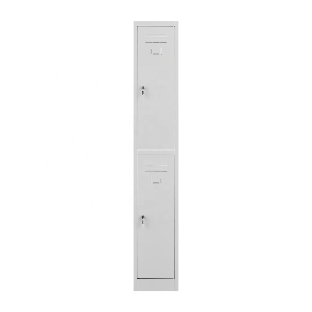 Steel Single Steel Locker Wardrobe 2 Doors Metal Clothing Locker With Key Lock